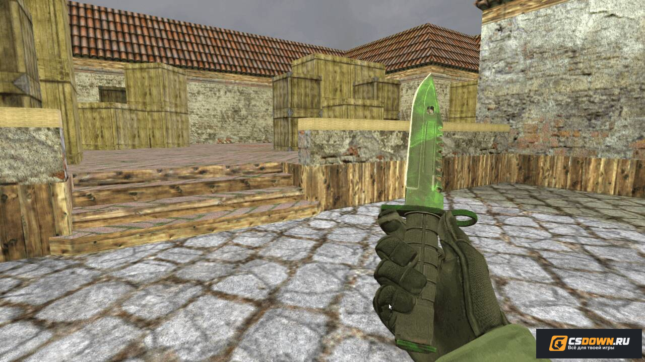 Штык-нож M9 «Gamma Doppler» в светло-зелёном оформлении для CS 1.6 — скриншот 1