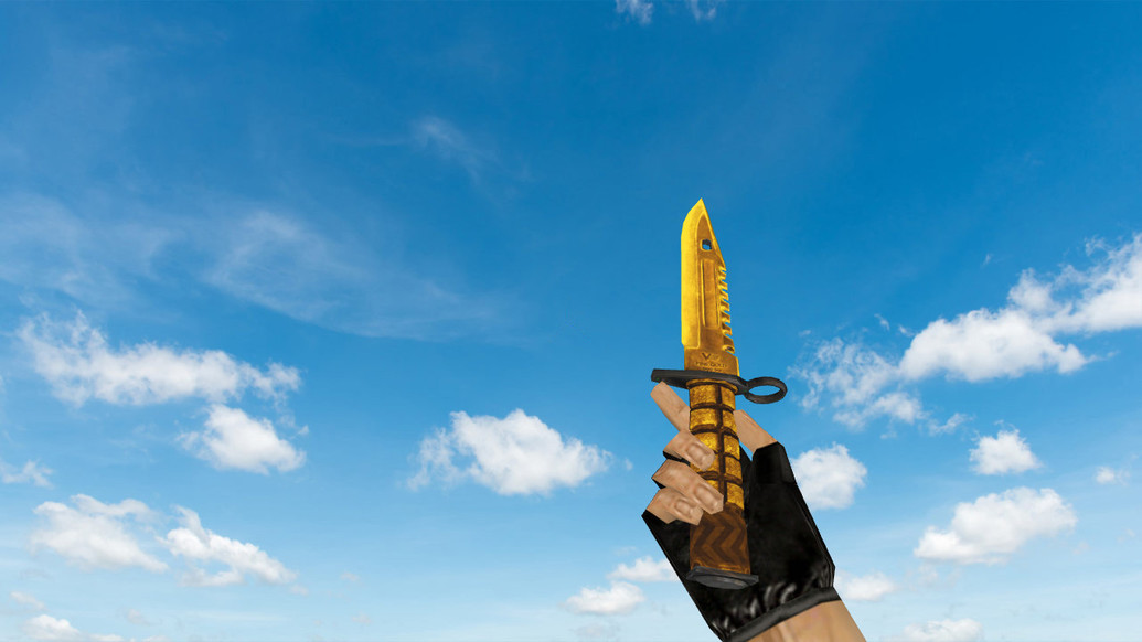 M9 Bayonet Fine Gold для CS 1.6 — скриншот 1