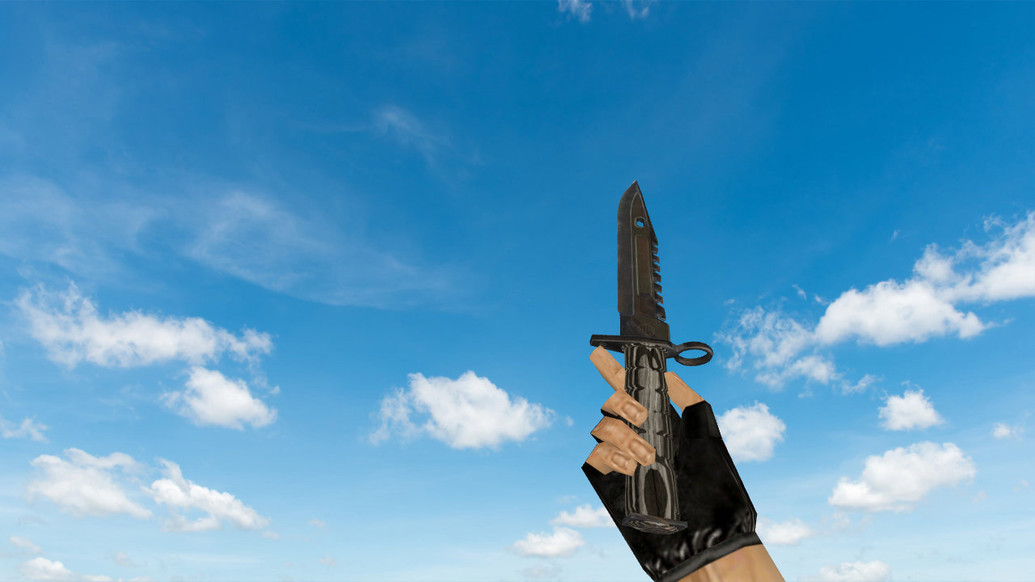 Штык-нож M9 «Черный глянец» v2 для CS 1.6 — скриншот 1