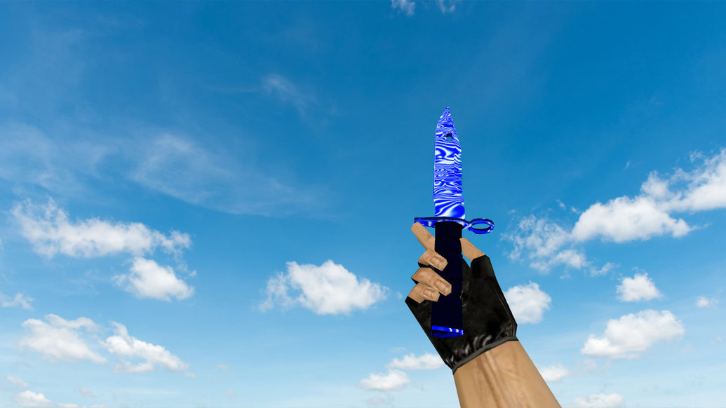 Штык-нож M9 «Дамасская сталь» Blue для CS 1.6 — скриншот 1