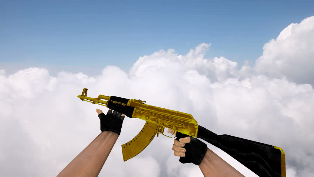 AK-47 Golden с чёрным прикладом для CS 1.6 — скриншот 1