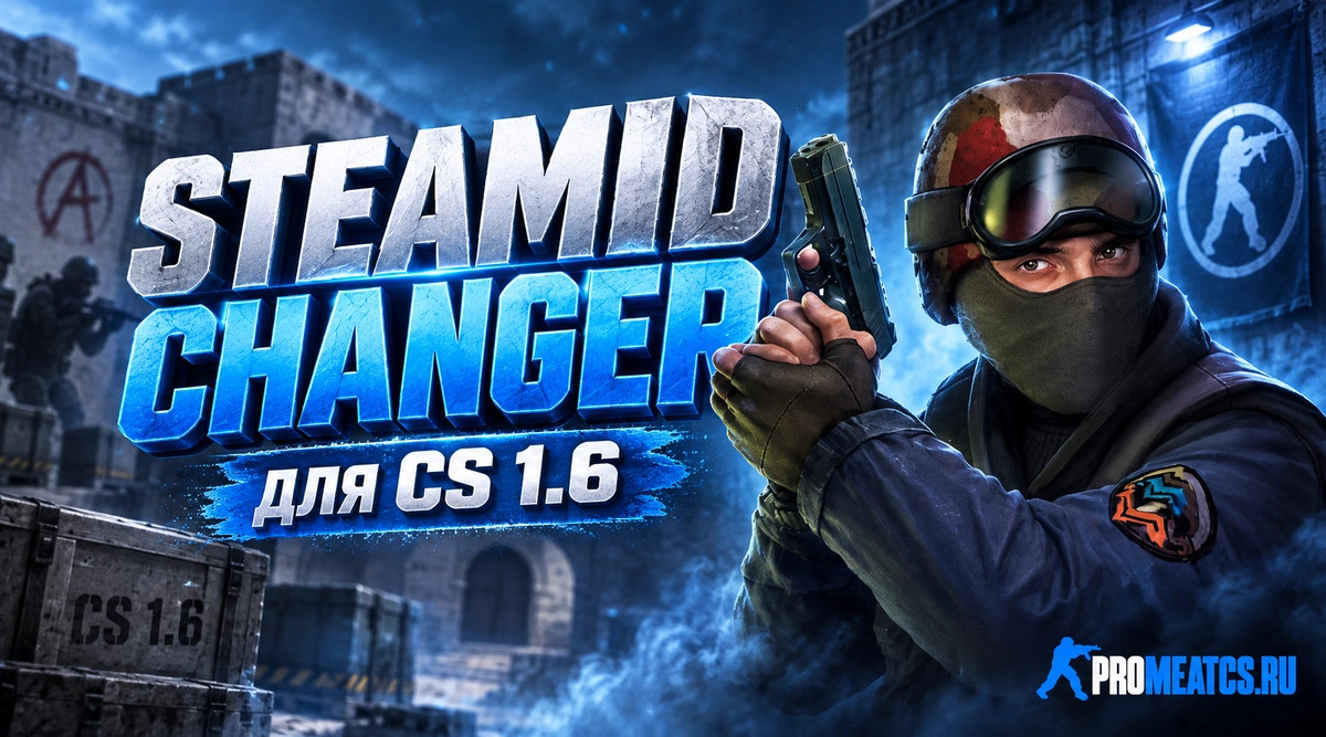 Чит Антибан для КС 1.6 - SteamID Changer на CS 1.6 — скриншот 1