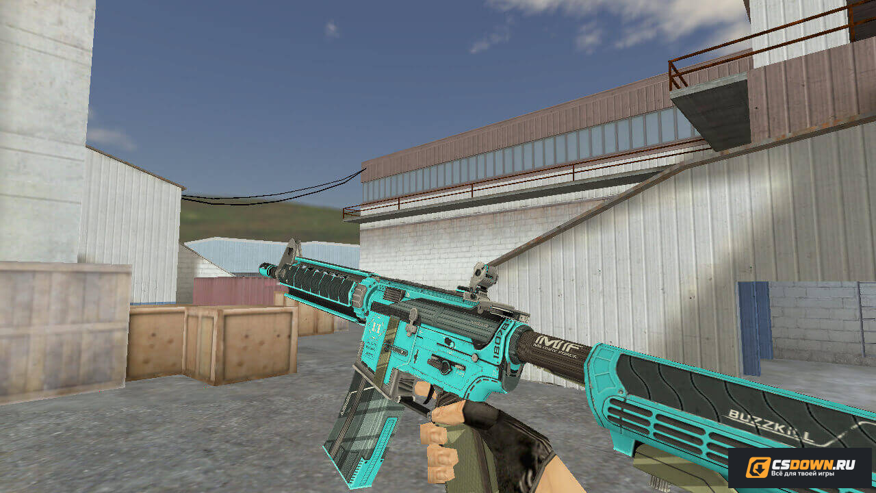 M4A4 «Облом» — бирюзовый вариант для CS 1.6 — скриншот 1