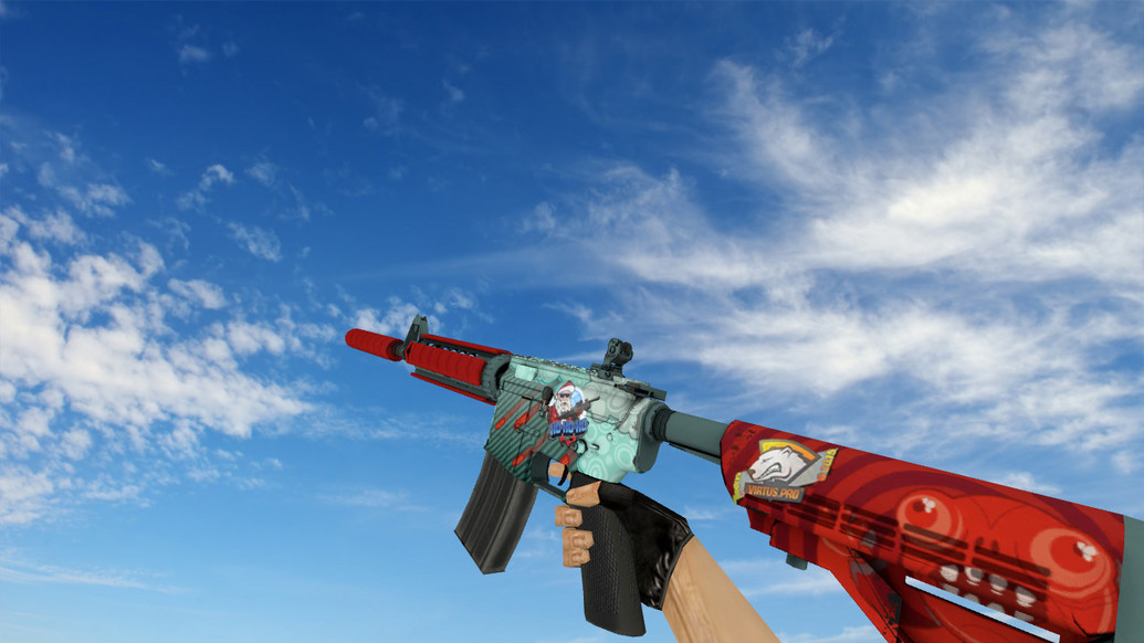 M4A4 Дождь из пуль с наклейками для CS 1.6 — скриншот 1