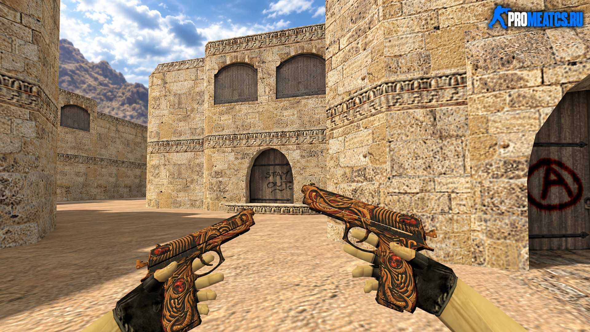 Модель Dual Elites Узор мертвеца для CS 1.6 — скриншот 1