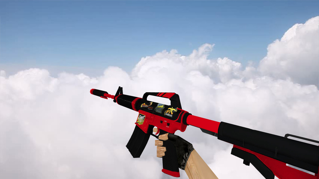 M4A1 Red Pleasure w Stickers для CS 1.6 — скриншот 1