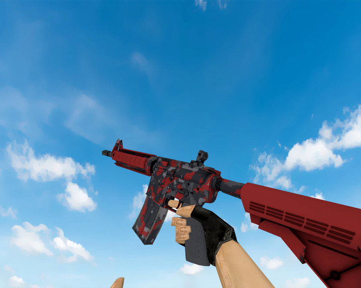 M4A4 | Пиксельный камуфляж «Красный» Red DDPAT для CS 1.6 — скриншот 1