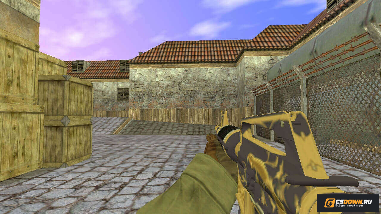 M4A1 «Золотая спираль» — вид от первого лица для CS 1.6 — скриншот 1
