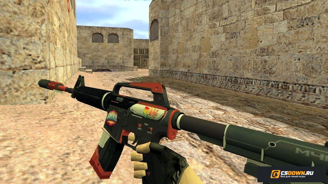 M4A1-S | Сайрекс с наклейками для CS 1.6 — скриншот 1