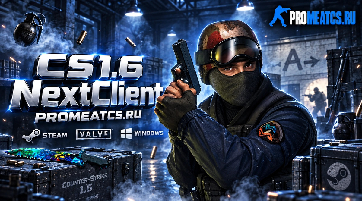 CS 1.6 (NextClient 1.6) - КС 1.6 Некст Клиент с настройкой прицела — скриншот 1