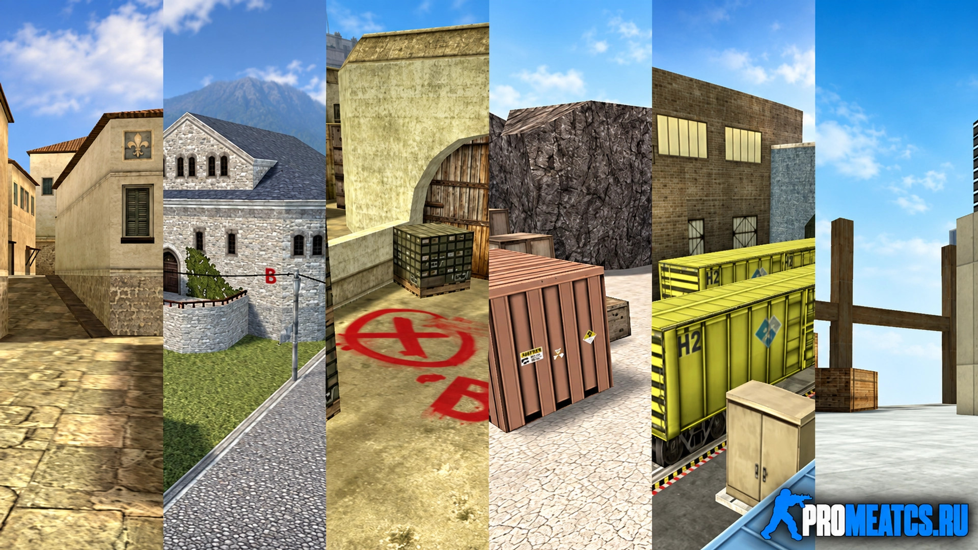 Пак HD текстур карт в стиле CS GO для CS 1.6 — скриншот 1