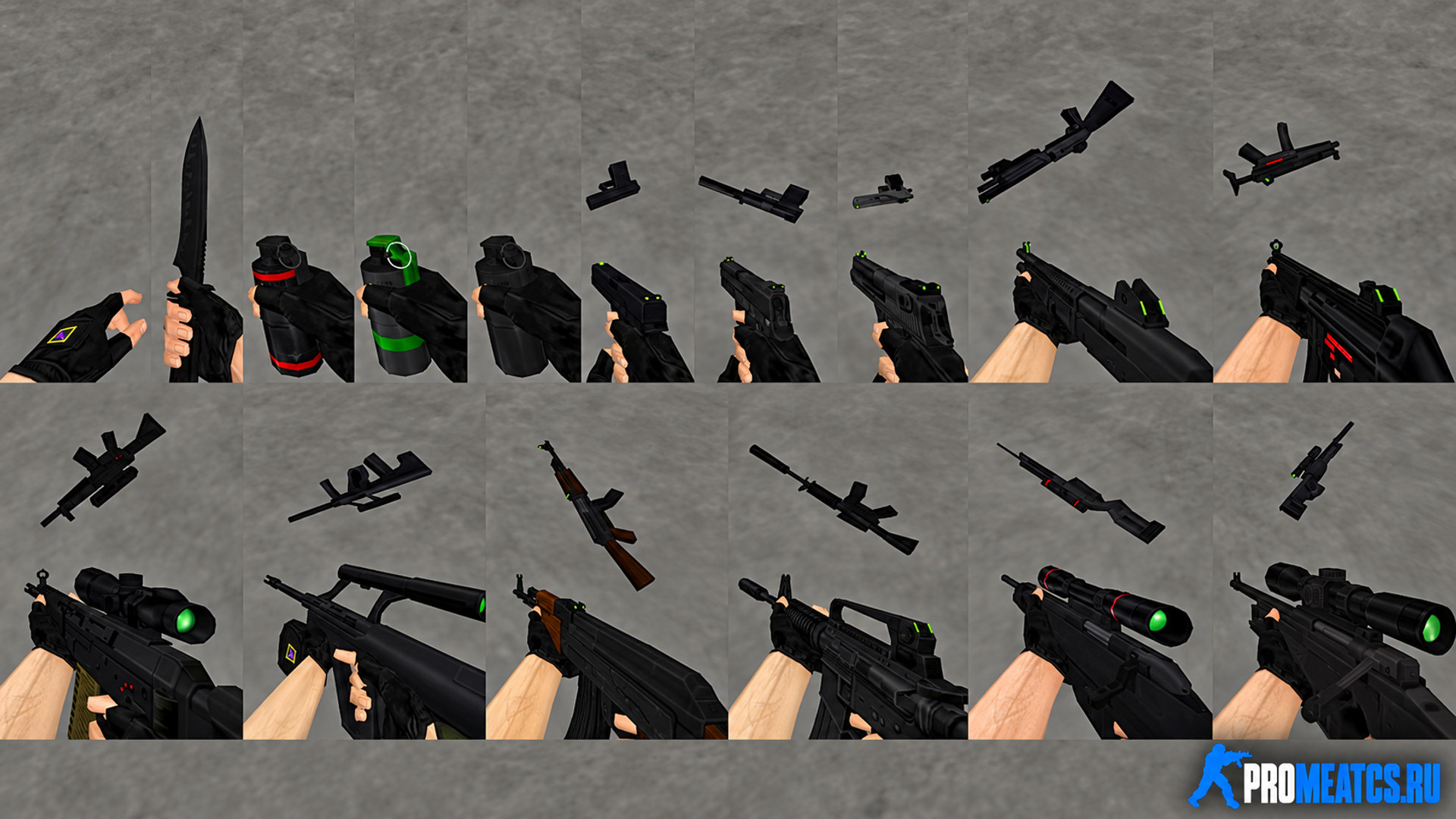 Пак моделей оружия «Dark Weapons» для CS 1.6 — скриншот 1