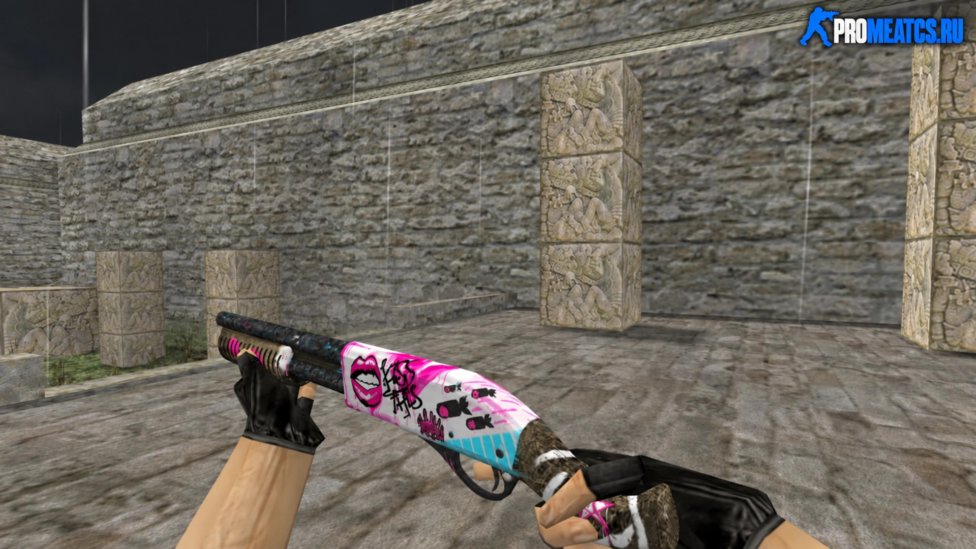 Модель HD Sawed-Off «Wasteland Princess» с анимацией осмотра для CS 1.6 — скриншот 1