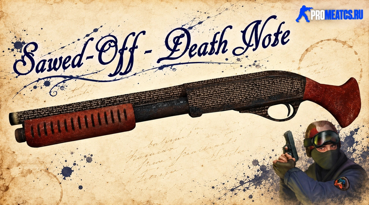 Модель M3 «Sawed-Off | Deathnote» для CS 1.6 — скриншот 1