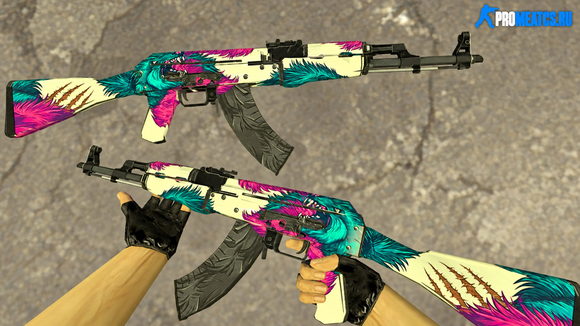 Модель AK-47 «Blue Wolf» для CS 1.6 — скриншот 1