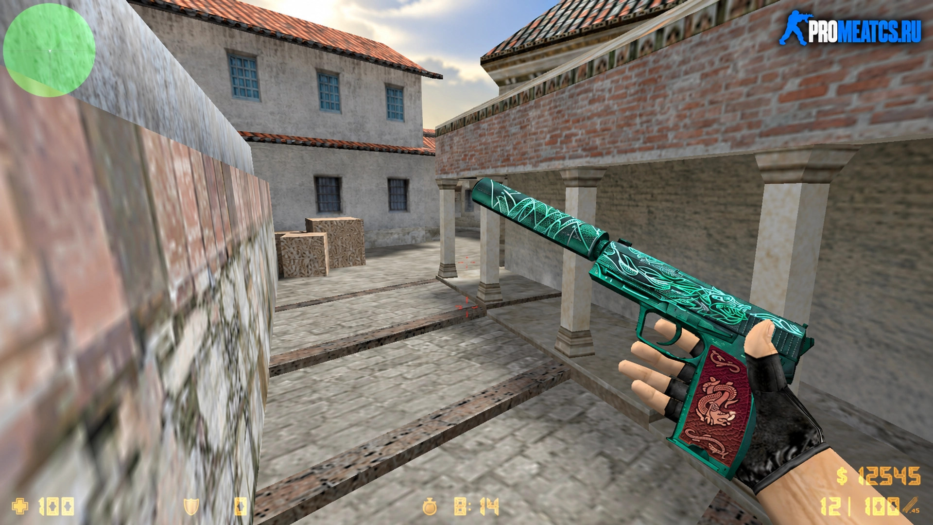 Модель USP Зеленый дракон для CS 1.6 — скриншот 1