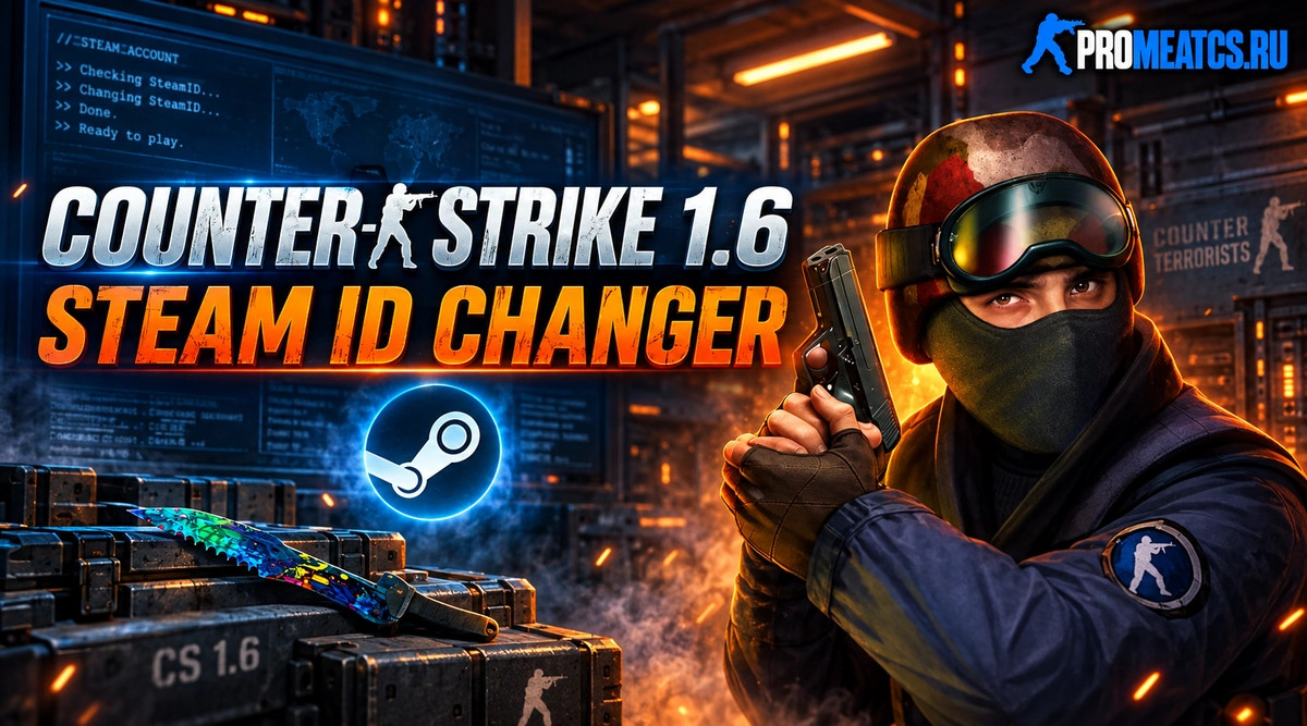 Чит SteamID Changer для CS 1.6 (КС 1.6) — скриншот 1