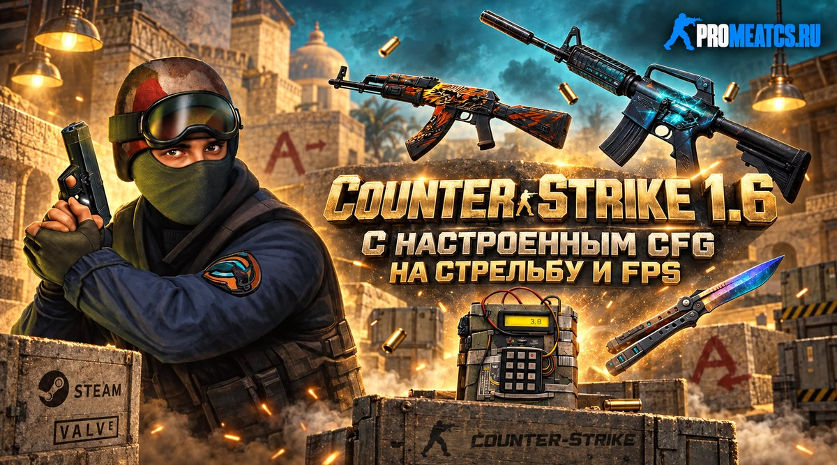CS 1.6 (КС 1.6) с настроенным CFG на стрельбу и FPS — скриншот 1