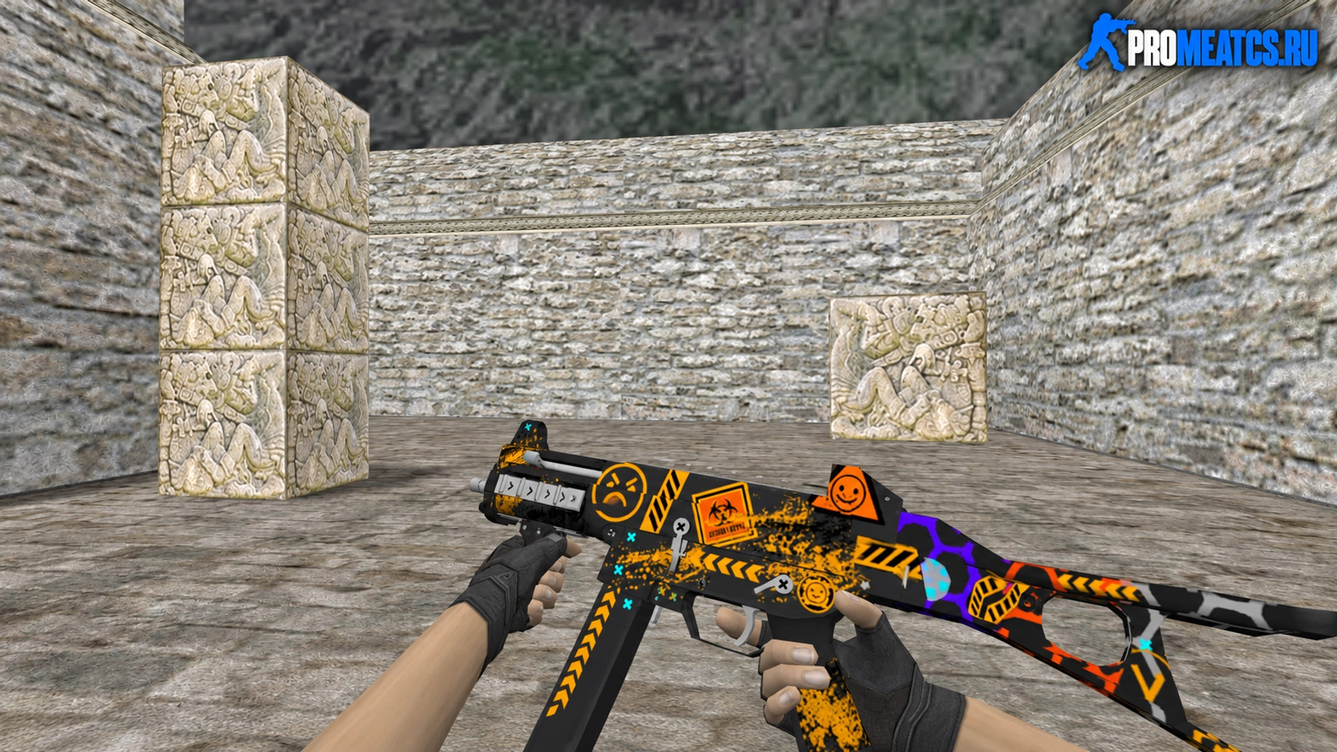 Модель HD UMP-45 «Angry Emoji» для CS 1.6 — скриншот 1