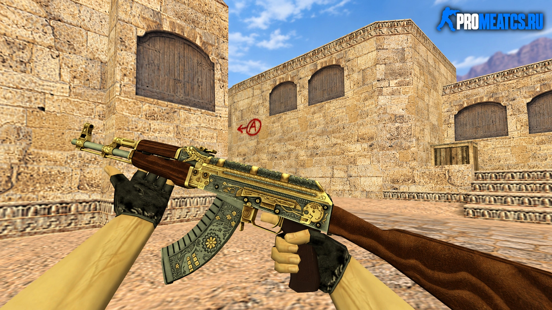Модель AK-47 «Золотой картель» для CS 1.6 — скриншот 1
