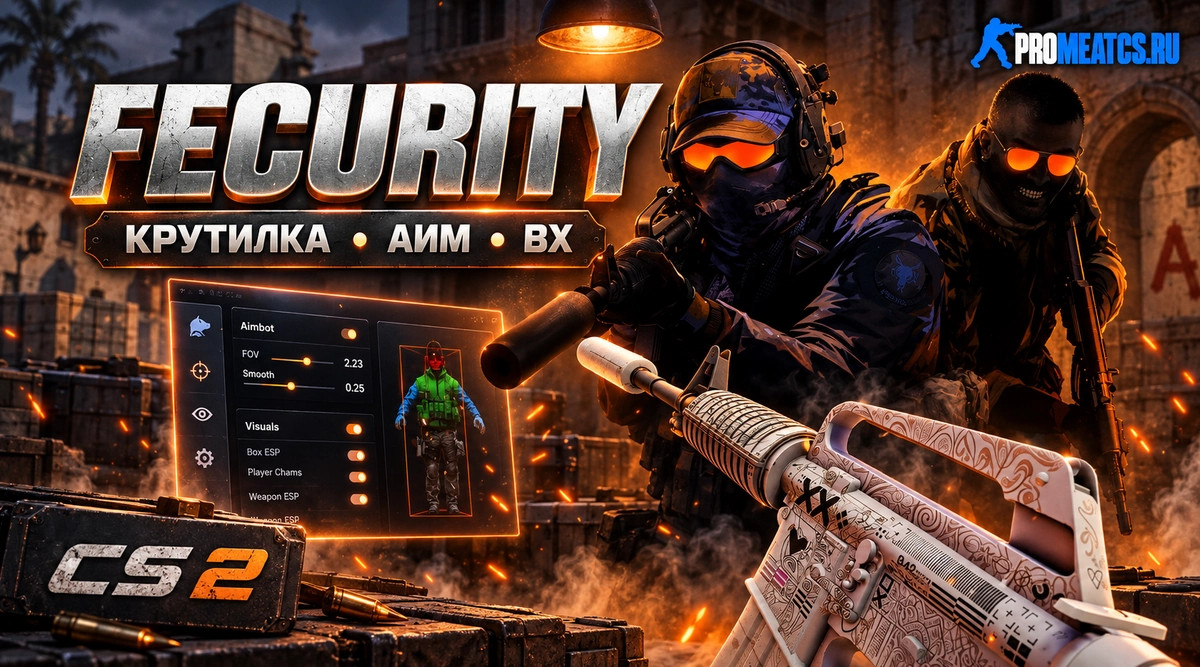 Чит Fecurity для CS2 (КС 2) - Крутилка, Аим, ВХ — скриншот 1