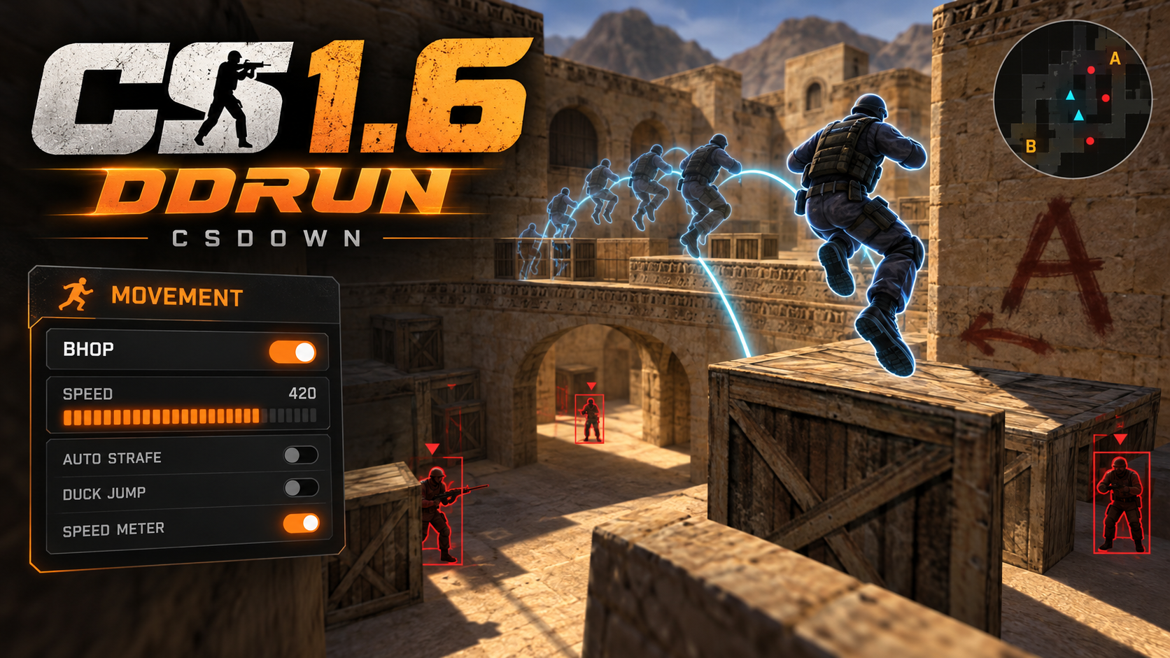 CS 1.6 DDRUN — сборка для знакомства с движением — скриншот 1