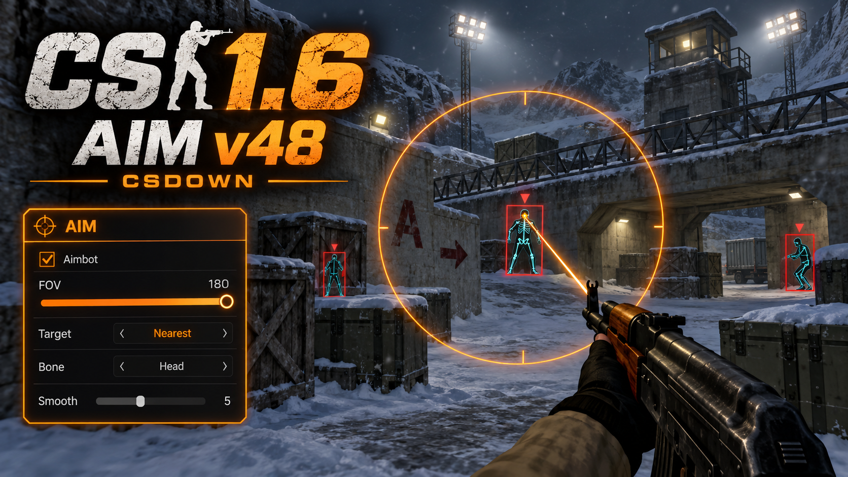 CS 1.6 AIM v48 — двойной Азимов и нож Легенды — скриншот 1