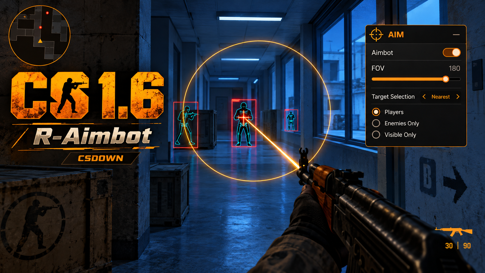 CS 1.6 R-Aimbot — Anubis и Мраморный градиент — скриншот 1