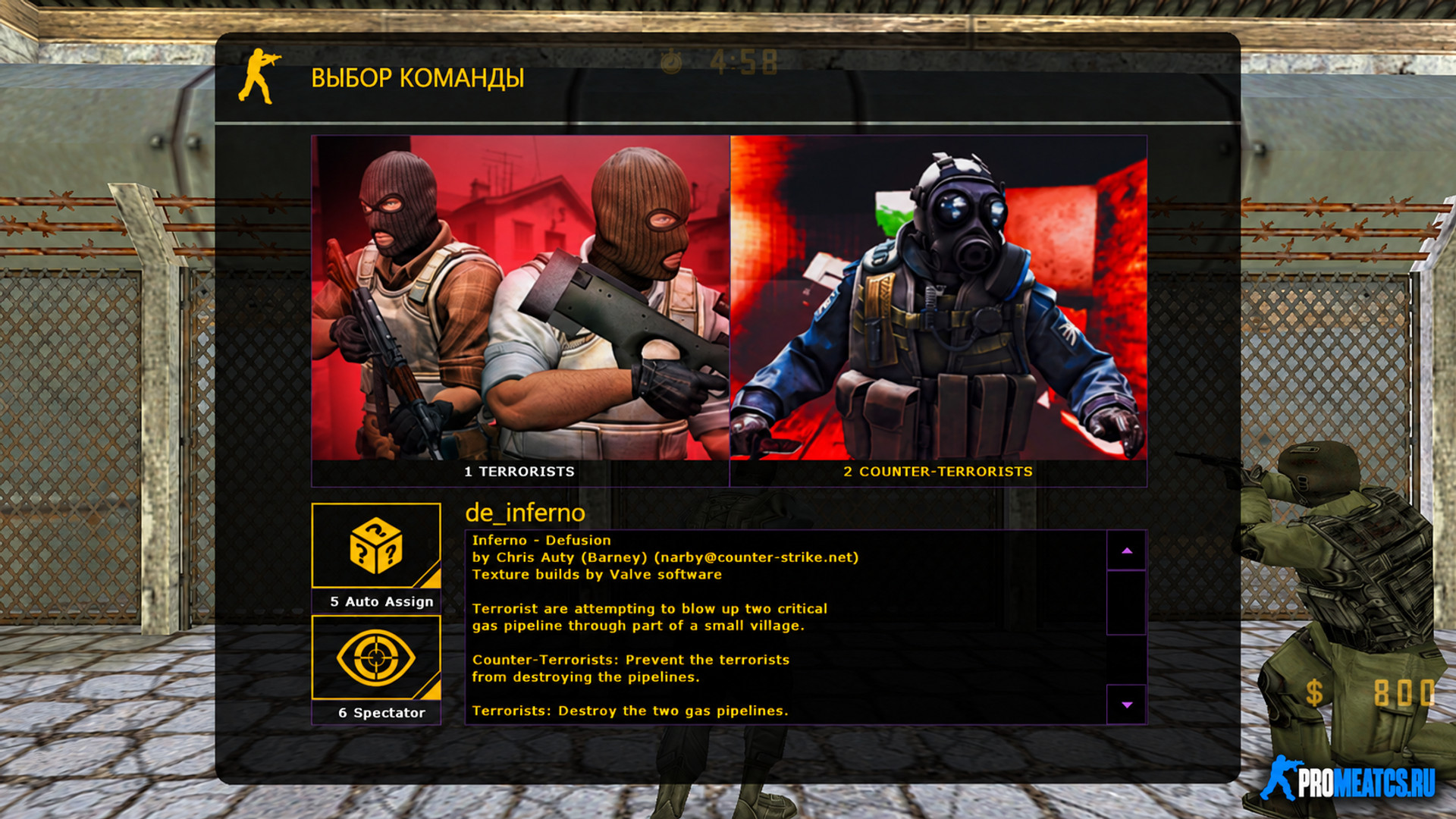 Choose Team Menu «CS:GO RED» для CS 1.6